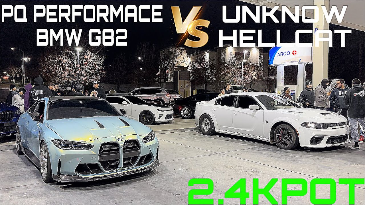 ClOSE RACE PQ PERFORMANCE BMW G82 VS UNKNOWN HELLCAT 2.4KPOT #mexico #racing #bmw #hellcat #drama