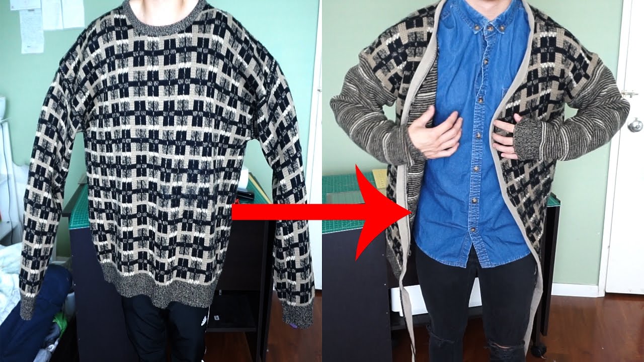 OVERSIZED SWEATER TO ELONGATED KNIT CARDIGAN | KAD Transformation #20