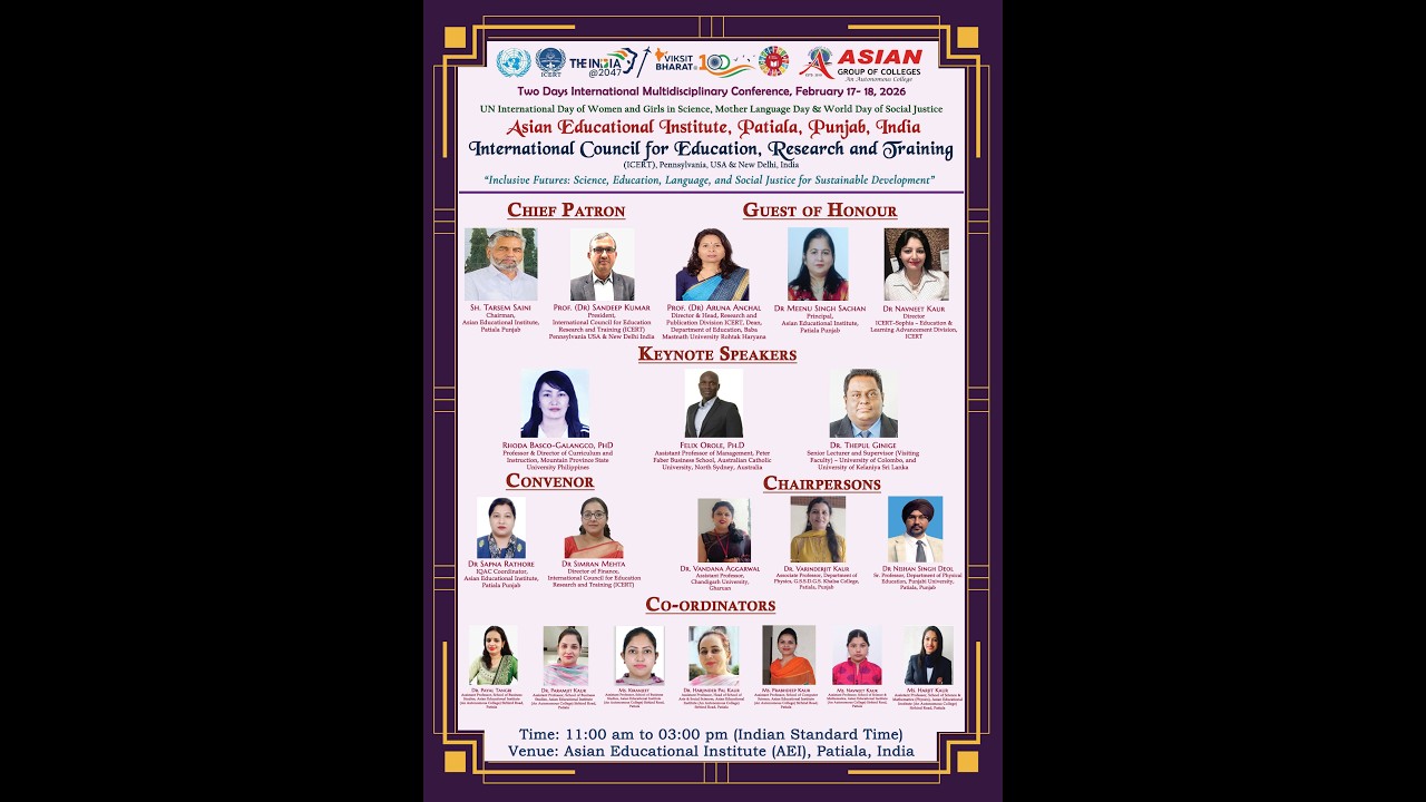 International Multidisciplinary Conference on Feb 17-18, 2026 at Patiala Punjab, India