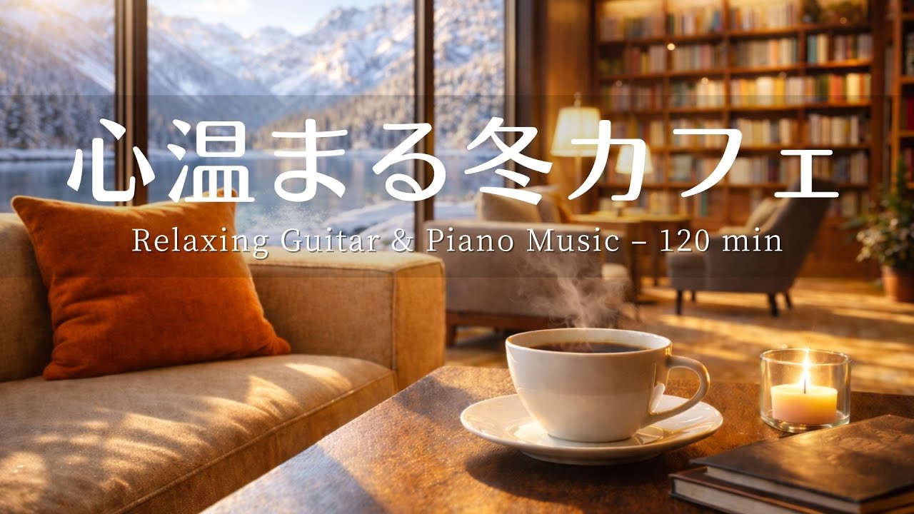 【癒し・作業用BGM】心温まるカフェ時間 Vol.4 ☕️⛄️| Relaxing Piano & Guitar – 120 min  やさしいギター＆ピアノのリラックス音楽｜集中・読書・勉強用