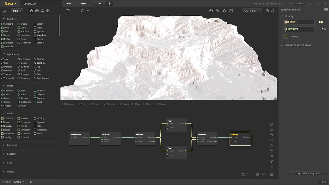 Gaea: Creating a basic Slope Noise Landscape