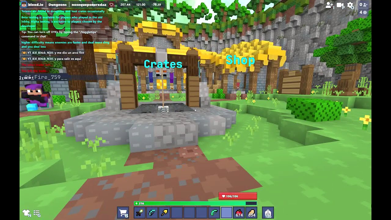 los escondites de dungeons en bloxd.io
