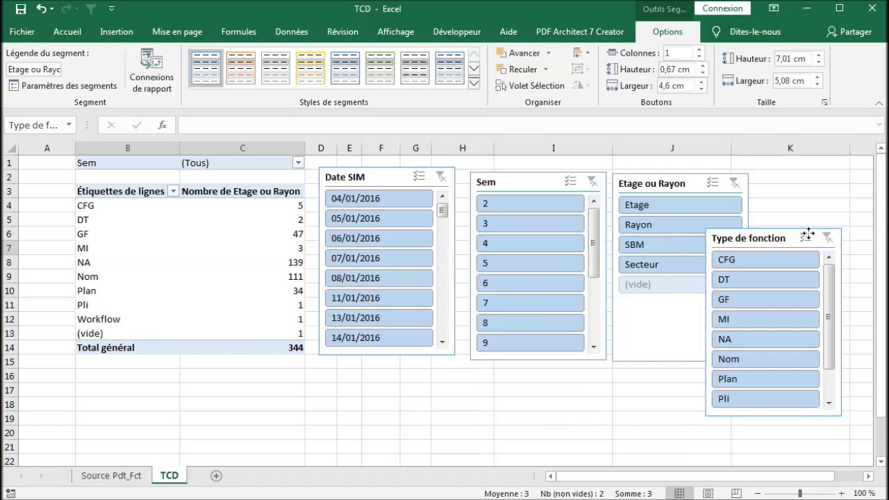 Utiliser des Segments / Slicers sur Excel