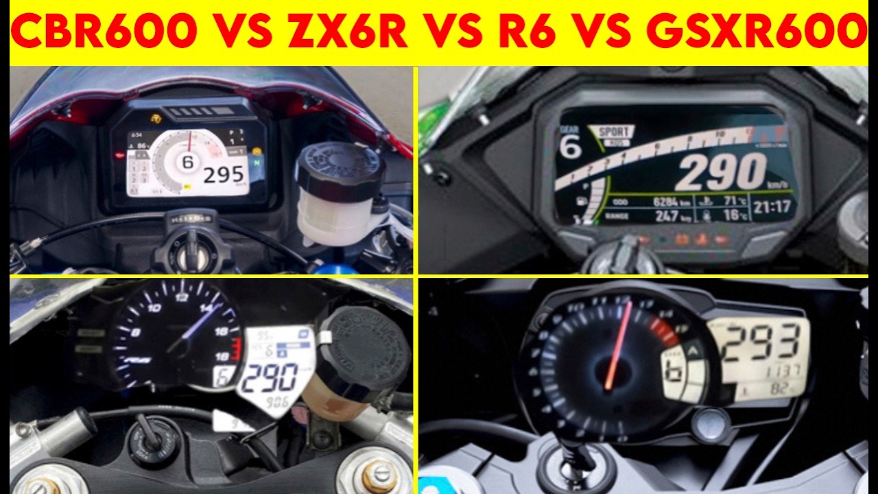 Yamaha R6 VS CBR 600RR VS GSXR 600 VS ZX-6R | 0 TO 300 | TOPSPEED !!!