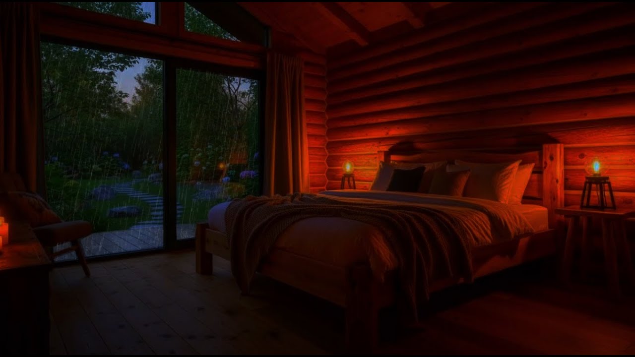 🌨 Relaxing Rain Sounds | climb into bed and feel the rain by the window