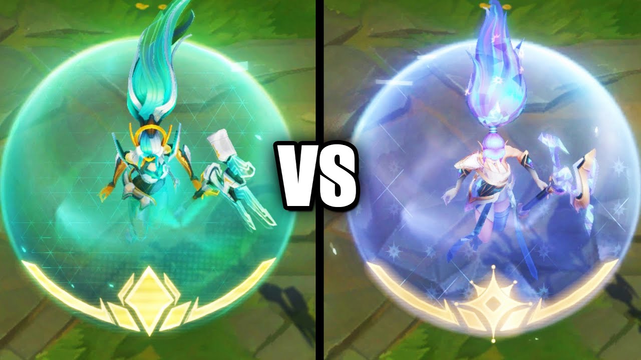 Cyber Halo Janna VS Prestige Cyber Halo Janna Skins Comparison (League of Legends)
