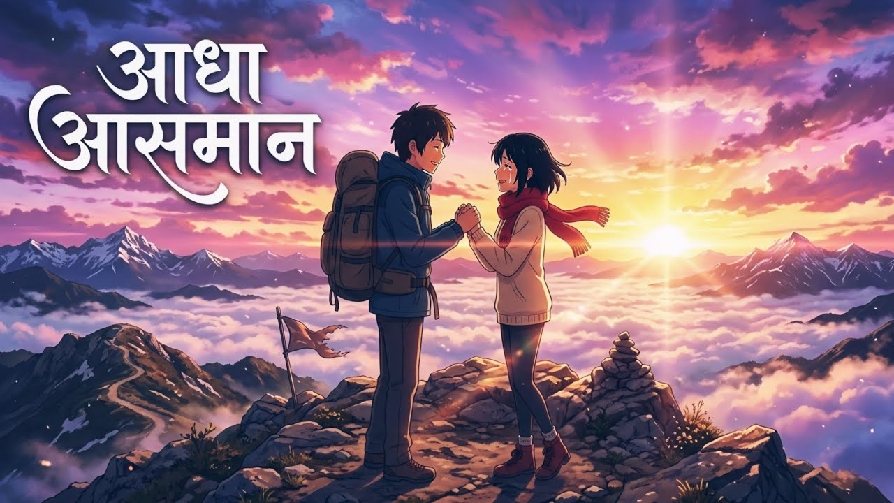 Aadha Aasman (आधा आसमान) | A Beautiful Hindi Romantic Anime Movie 💔☁️ #animeshorts 