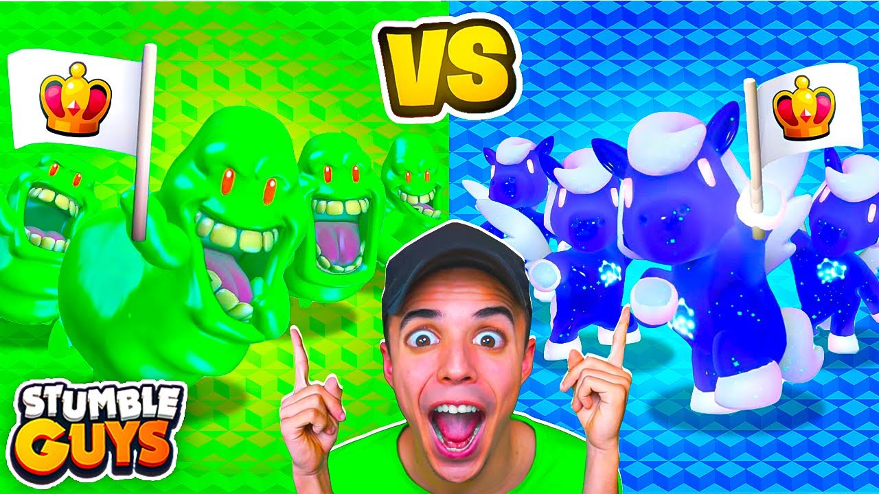 SKINS *VERDES vs AZULES* BATALLA de COLORES en STUMBLE GUYS...😱
