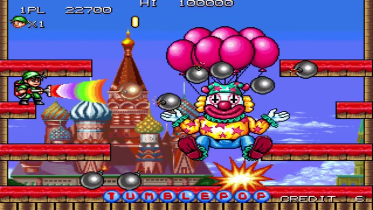 Tumble Pop (Arcade) – ALL Boss Fights | Data East Classic