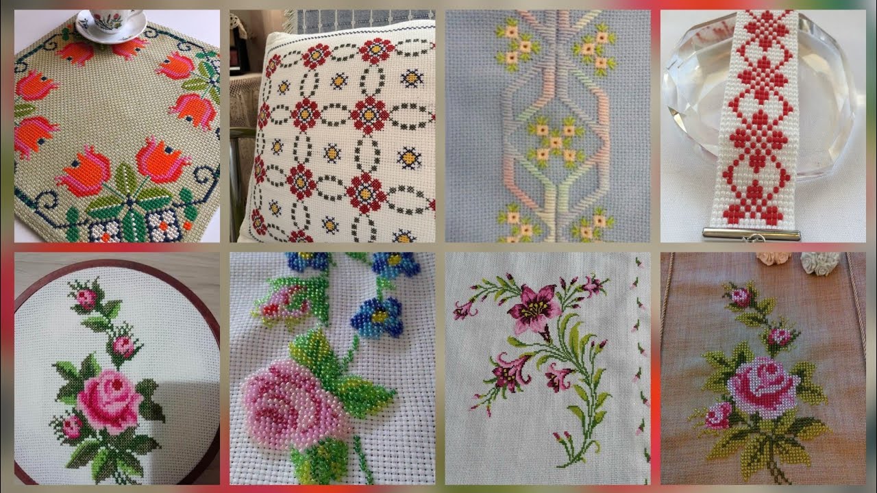 Top 100+ Amazing and Elegant Floral Cross stitch patterns || Charsuti Kerhai Ideas For Everything||