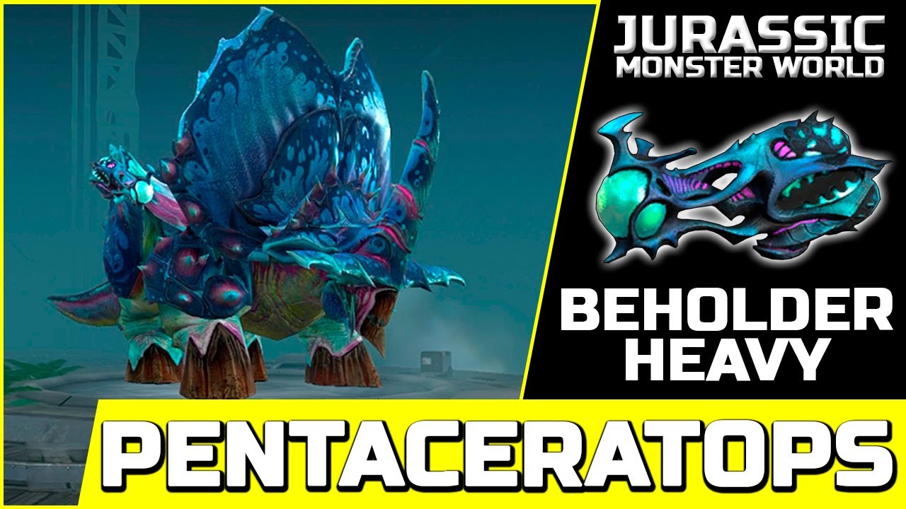 Pentaceratops + Beholder Heavy 15 lvl upgrade, analytics ::: Jurassic Monster World Dinosaur War