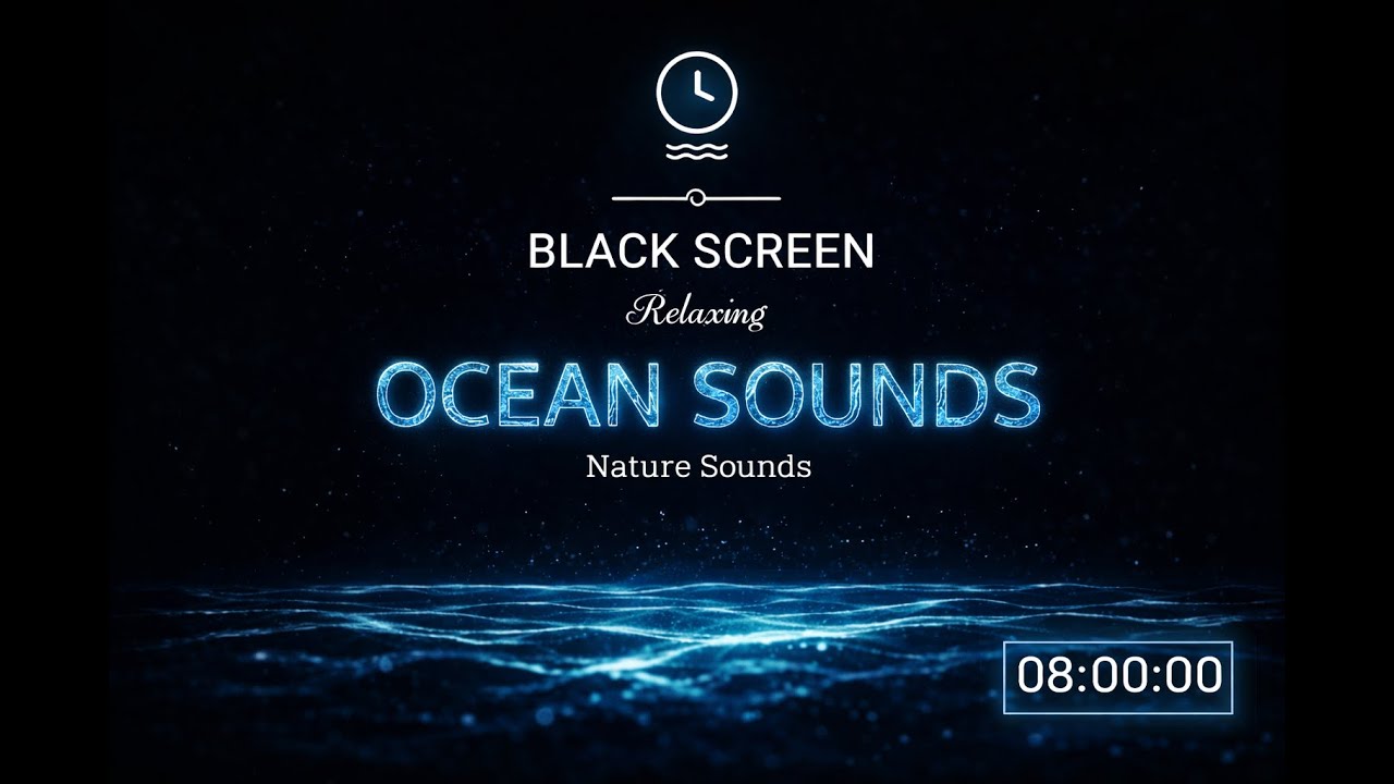 Deep Ocean Sounds for Sleep – 8 Hours Black Screen | No Light, Pure Calm
