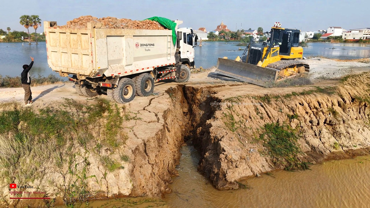 Damn! it's Great Excited Tasks Start Sandfill Size Lake Central Taking Erase Using Dozer & Dongfeng