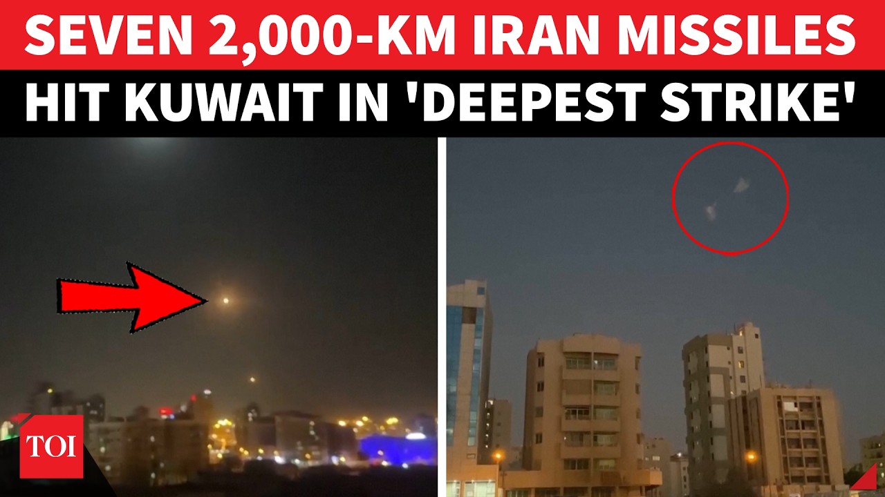 Iran's 'DEEPEST STRIKE' On Gulf Nation Yet? 2,000-KM Emad Missiles Rain Down On Kuwait | Watch