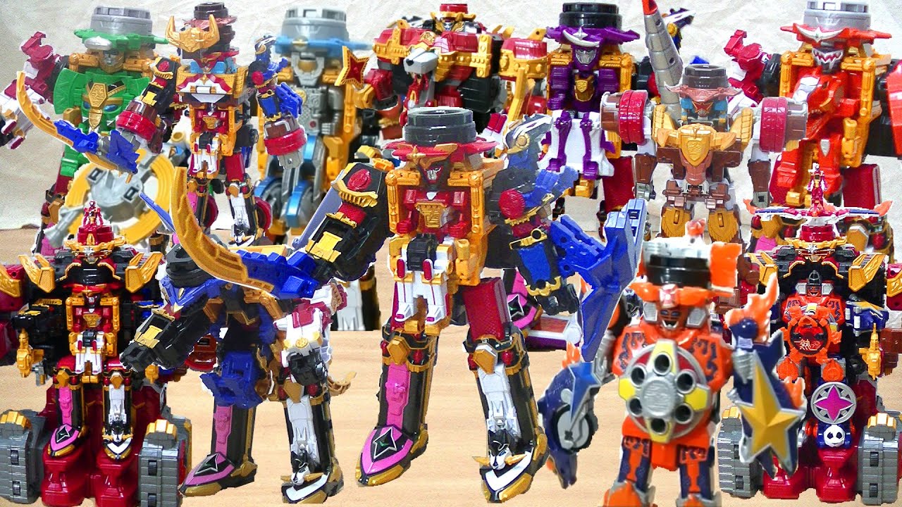 【全ロボまとめ】手裏剣戦隊ニンニンジャー シュリケンジン～覇王ゲキアツダイオー Japanese Power Ranger Ninja Steel All Mega Zord Combine