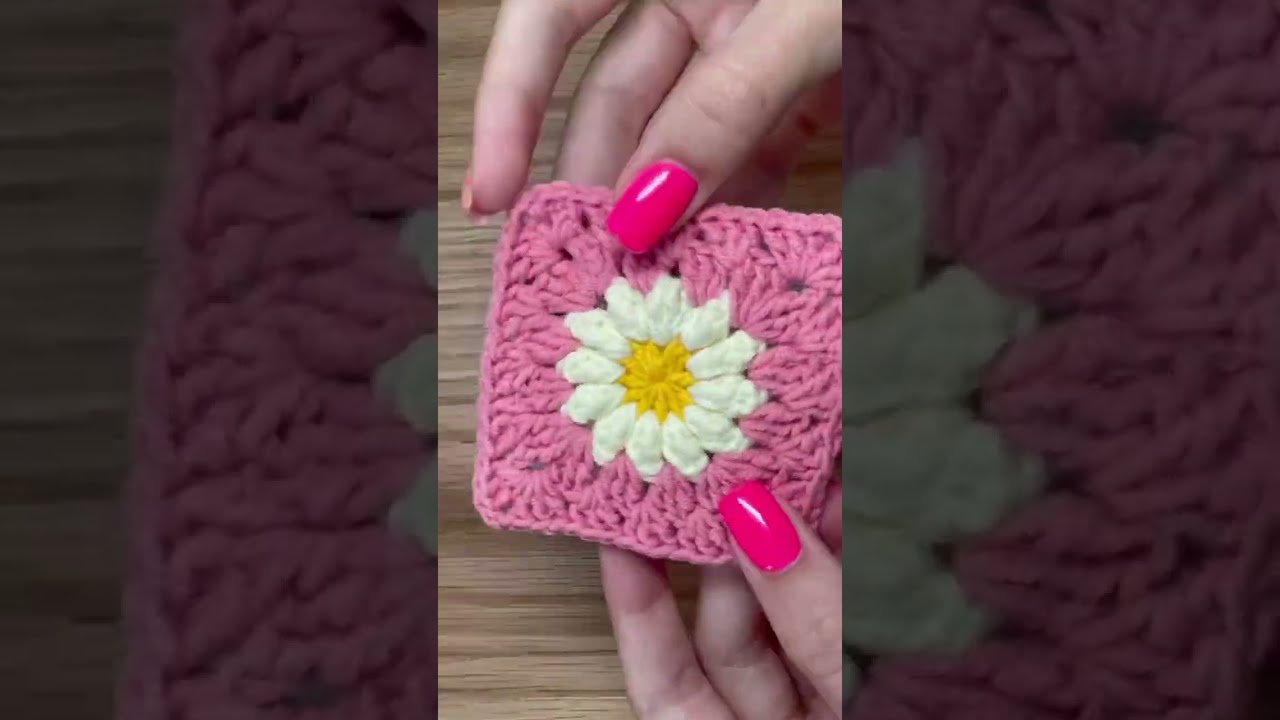 Chamomile granny square tutorial 🌸 #crochet #grannysquare #chamomile #tutorial
