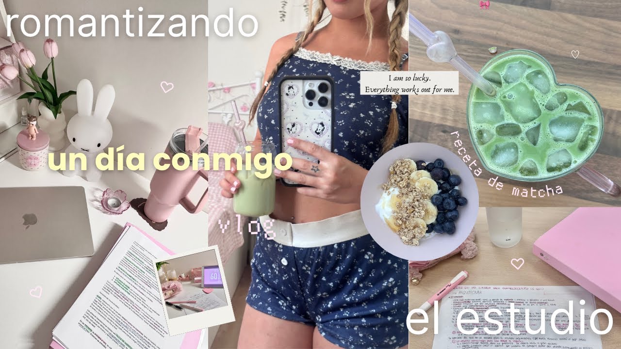 ⟡ ݁₊ . estudio para finales + tutorial matcha | un día aesthetic conmigo 🎀🍵📝