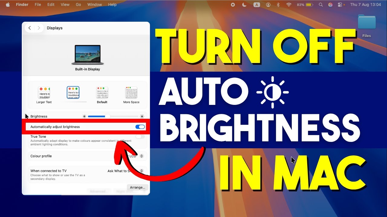 How to Turn Off Auto Brightness in MacBook Air/Pro