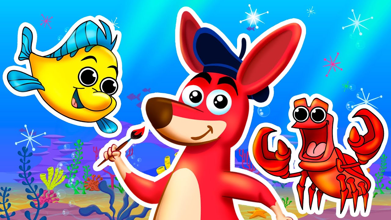 NEW! 🦀 🐠 Learn colors by painting characters from the Little Mermaid! | Superzoo