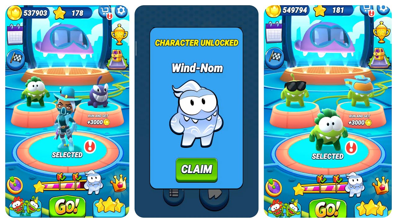 Om Nom Run Gameplay Wind Nom Unlocked