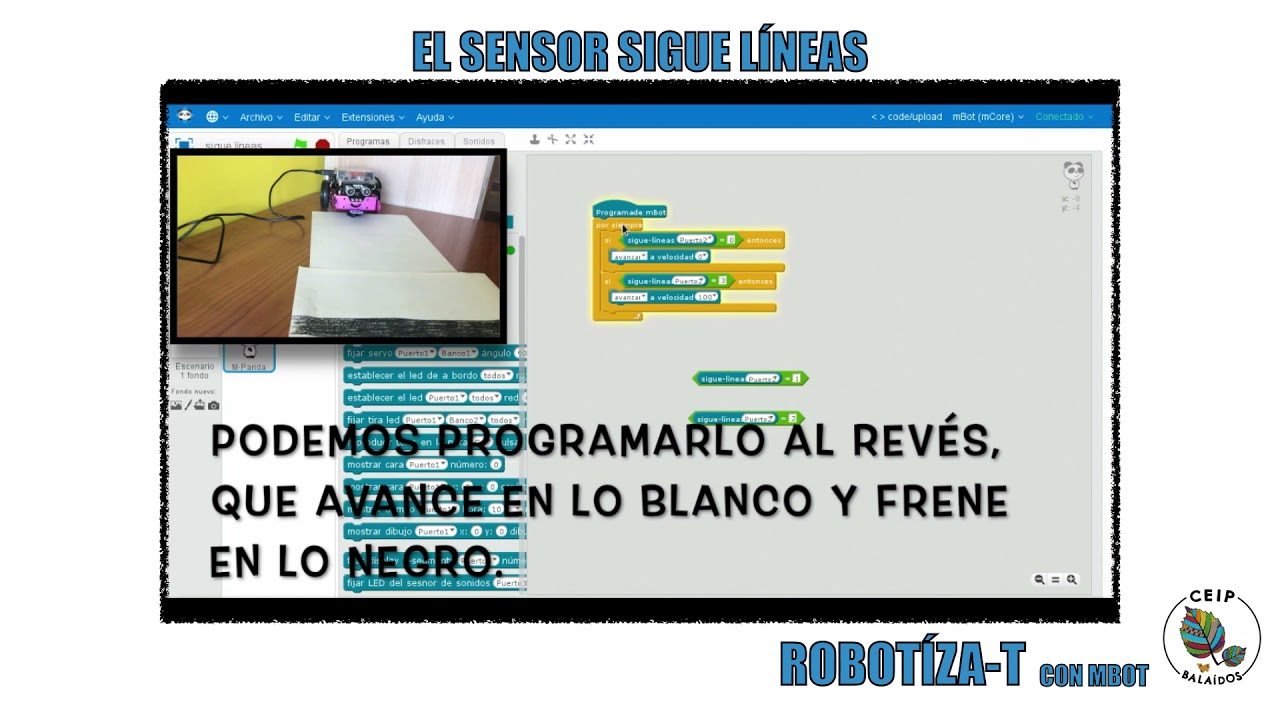Programando el sensor Sigue Líneas Mbot.