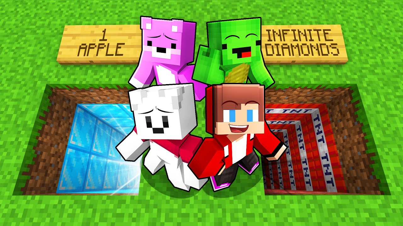 Mikey & JJ vs Friends Choose the Right Hole in Minecraft (Maizen)