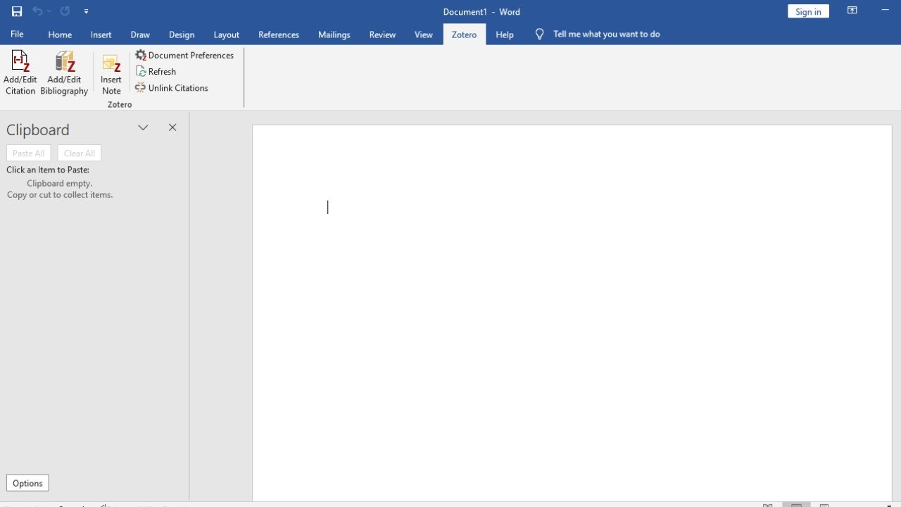 Как добавить/включить Zotero в MS Word