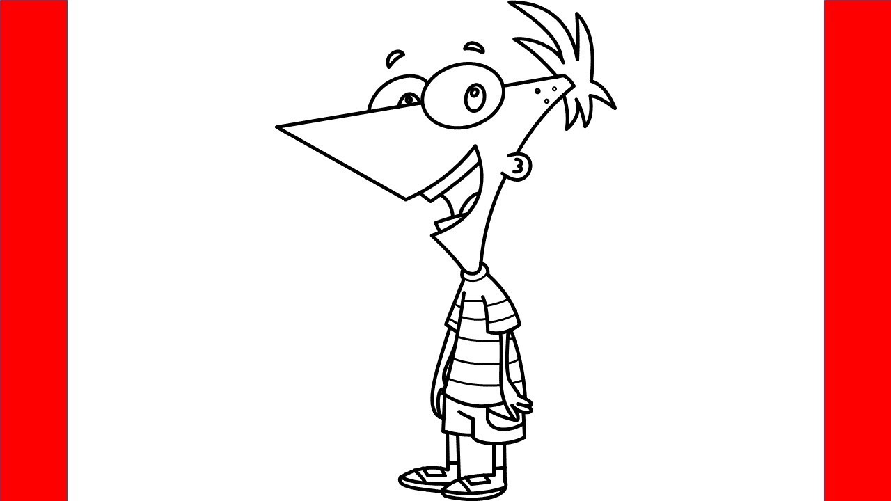 How To Draw Phineas From Phineas And Ferb - Step By Step Drawing