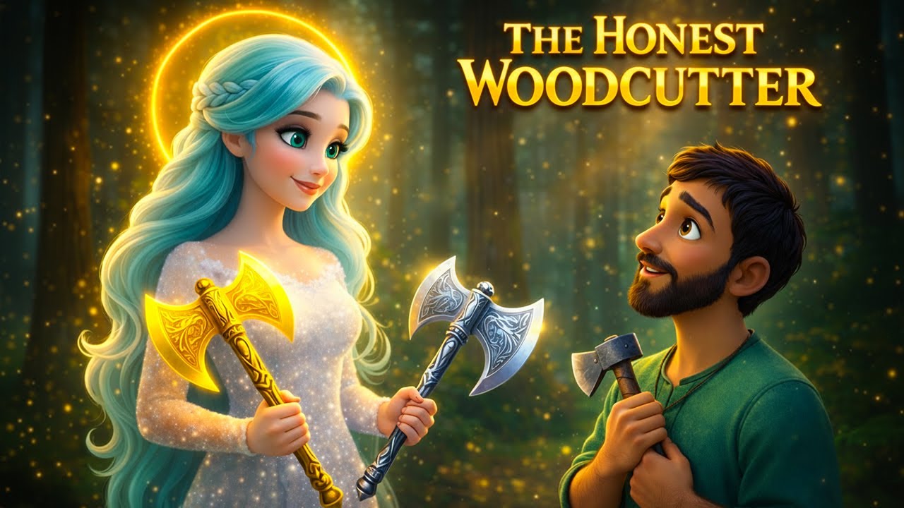 The Honest Woodcutter and the Three Axes 🌳🪓 | English Moral Stories | Bedtime Stories For Kids