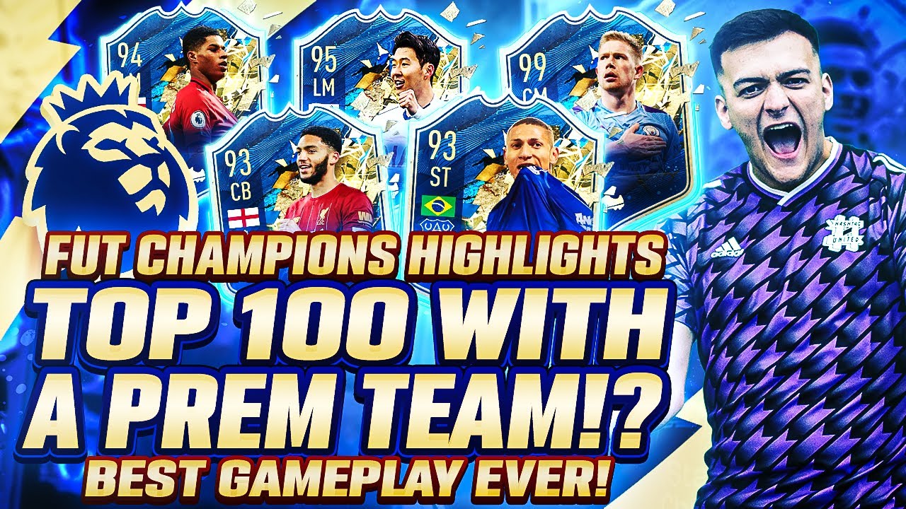TOP 100 ON FUT CHAMPIONS w/ A TOTS EPL TEAM!? MY BEST GAMEPLAY OF FIFA 20!! Ultimate Team Highlights