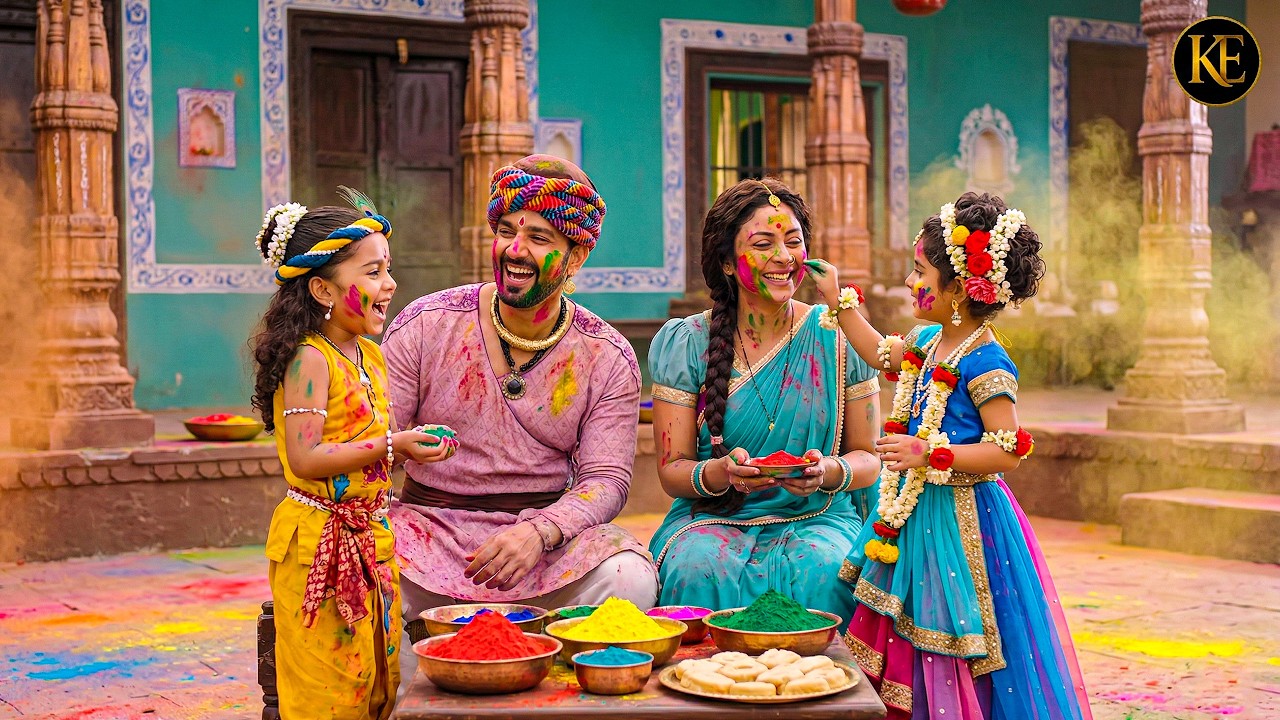“राधा और कान्हा ने मैया-बाबा को रंग लगाया  || YMKN || Shree Krishan Leela