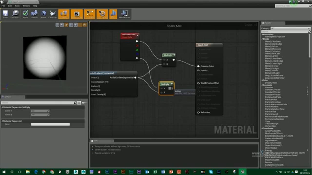 Unreal 4 - Creating particles with sparks