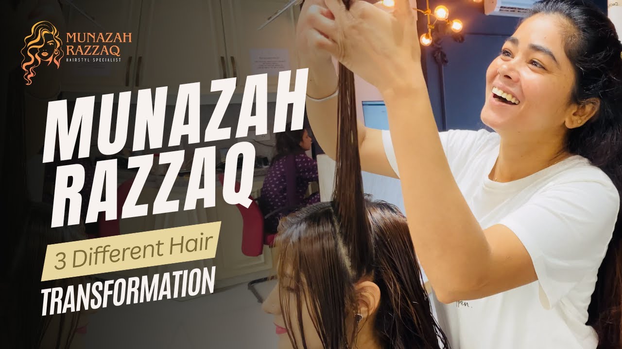 Munazah signature haircut 💇‍♀️| 3 Different Hairstyle #hair #hairstyles