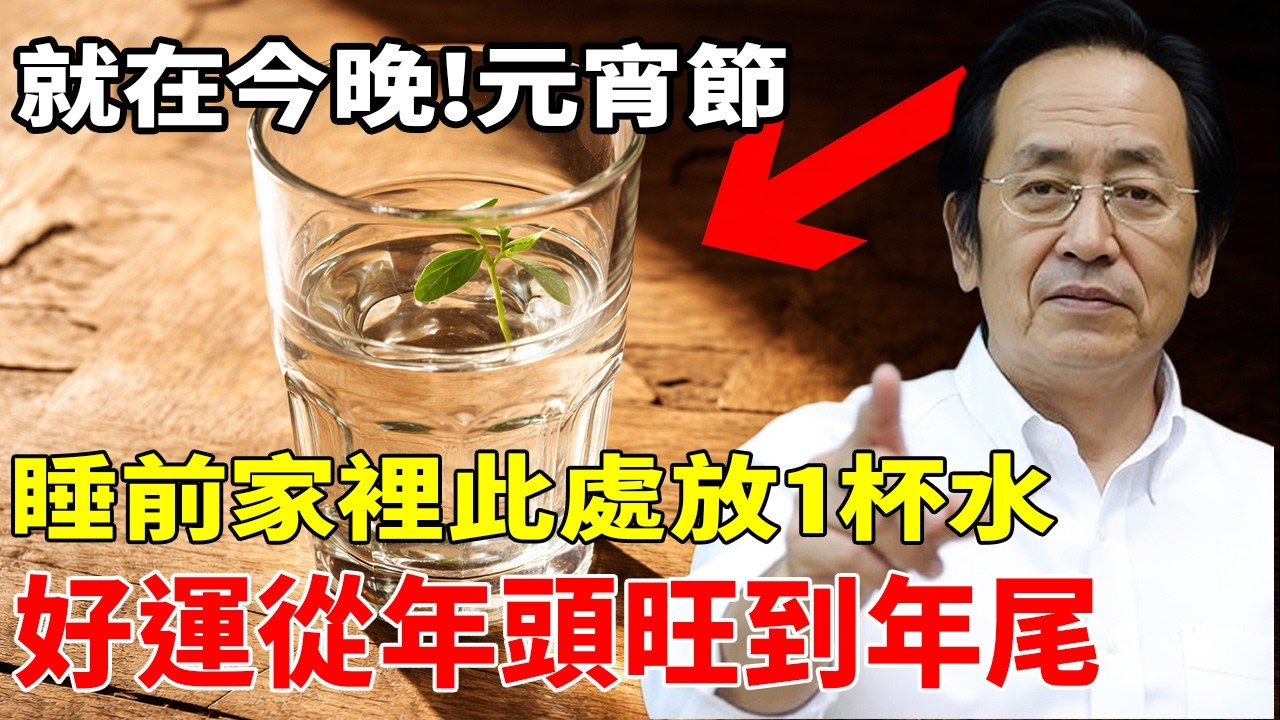 倪海廈：就在今晚！元宵節「這處」放一杯水，化霉運除小人，更是關鍵「救命水」，全家好運從年頭旺到年尾！#倪海廈 #倪師 #元宵節 #居家風水 #中醫養生 #救命水 #轉運 #健康養生