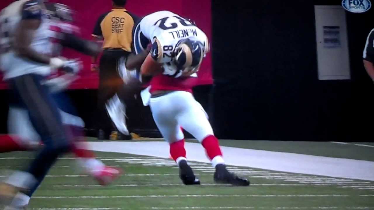Atlanta Falcons William Moore LAYS RAM OUT