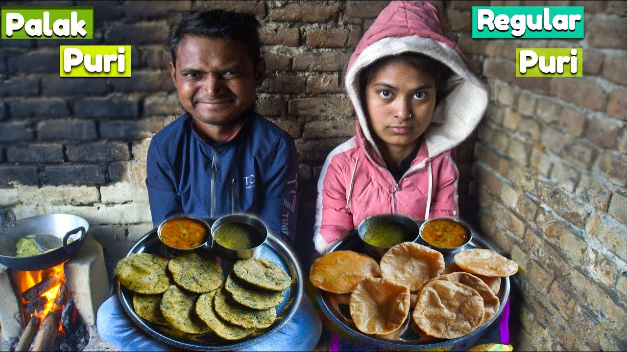 Palak Puri, Chane ka Sag, Aloo Matar Sabji , Regular Puri Eating Challenge | Food Eating Challenge