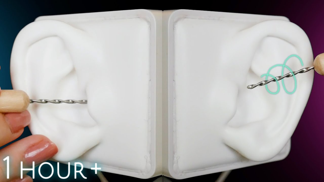 [ASMR ] 긁고 걸리는 귀청소⭐️드릴 조각도 양쪽동시｜Drill ear pick 1 hour｜両方同時ドリル耳かき