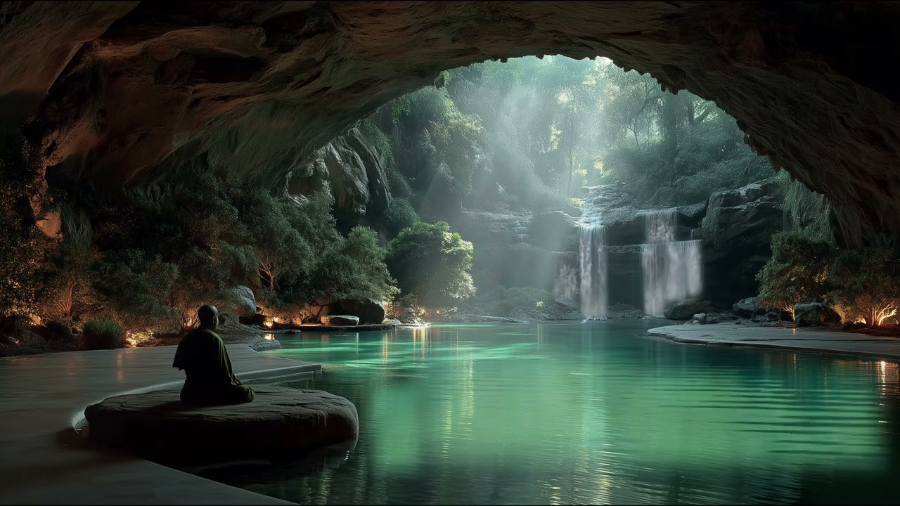 Meditazione Profonda in Grotta con Cascata &ndash; Suoni Rilassanti e Natura Sacra