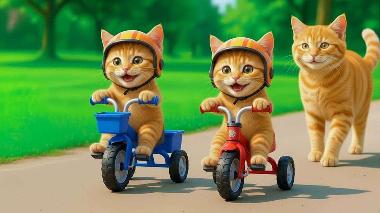 Kittens Drive Tricycles 🚲 on a Fun Rescue Adventure for Mama Cat! 🐱✨