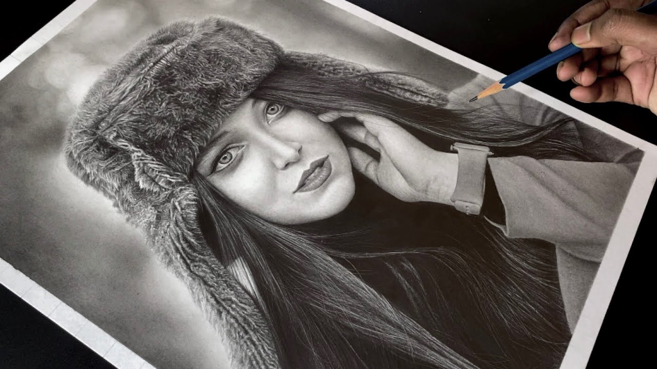 This DRAWING took me 125 hours | Hyperrealistic Girl Drawing