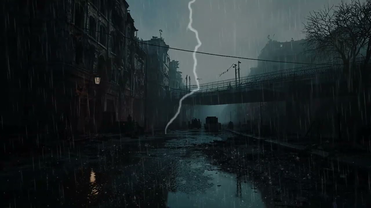 Post-Apocalyptic Shelter in Heavy Rain 🌧️ Distant Thunder & Dark ASMR Ambience