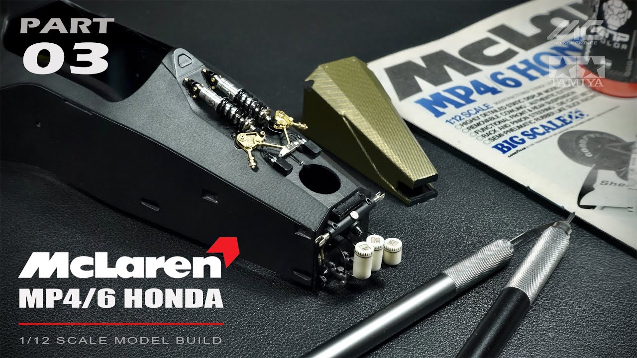 [Part 3] Ayrton Senna's McLaren MP4/6 | Tamiya | 1/12 | Scale Model Building | ASMR |