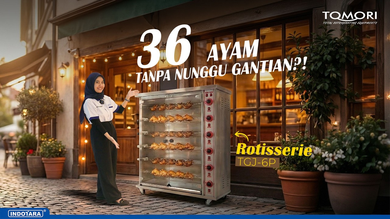 BISA PANGGANG AYAM NONSTOP!? REVIEW TOMORI TGJ-6P, MESIN GAS ROTISSERIE ANDALAN BISNIS LARIS