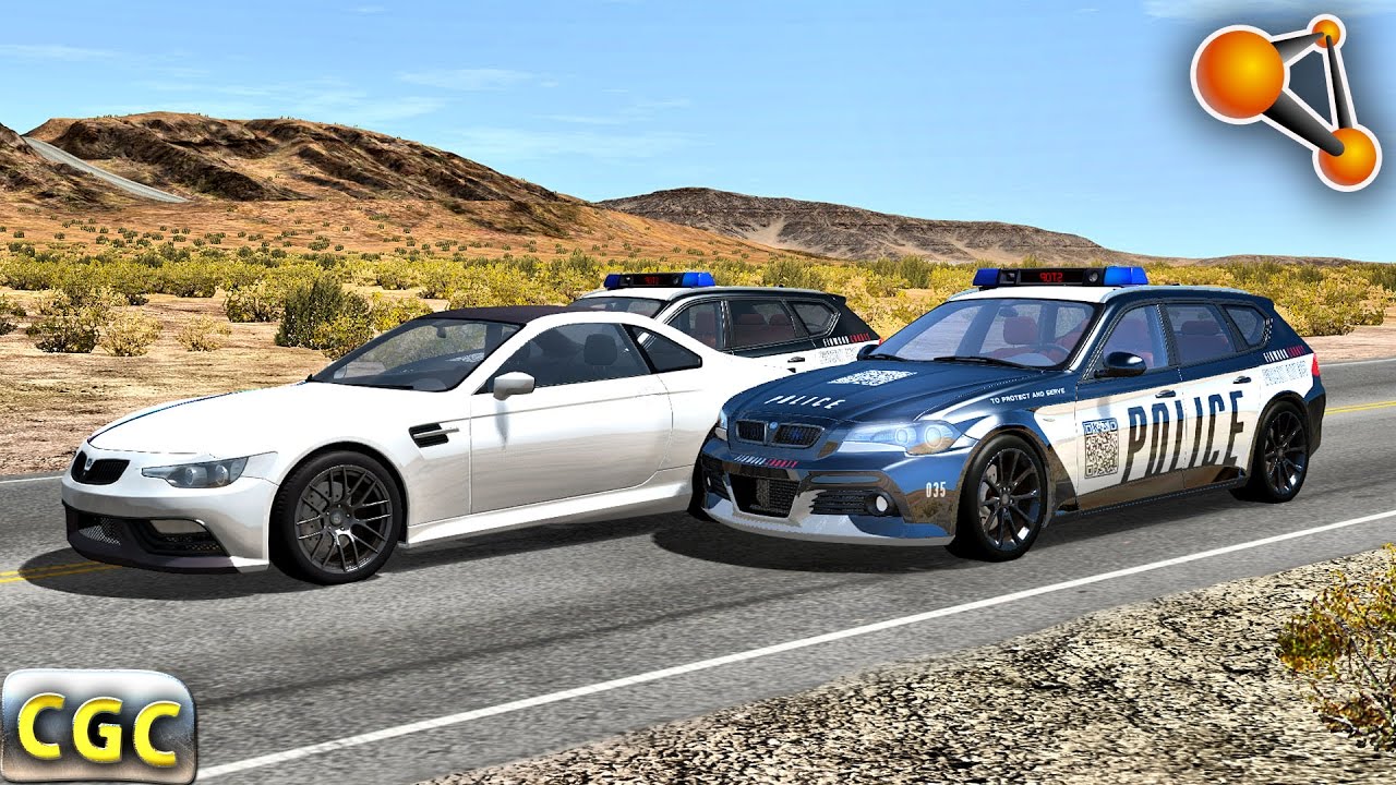 Police Chases crashes Take Down #1 (real sounds) BeamNG drive #1