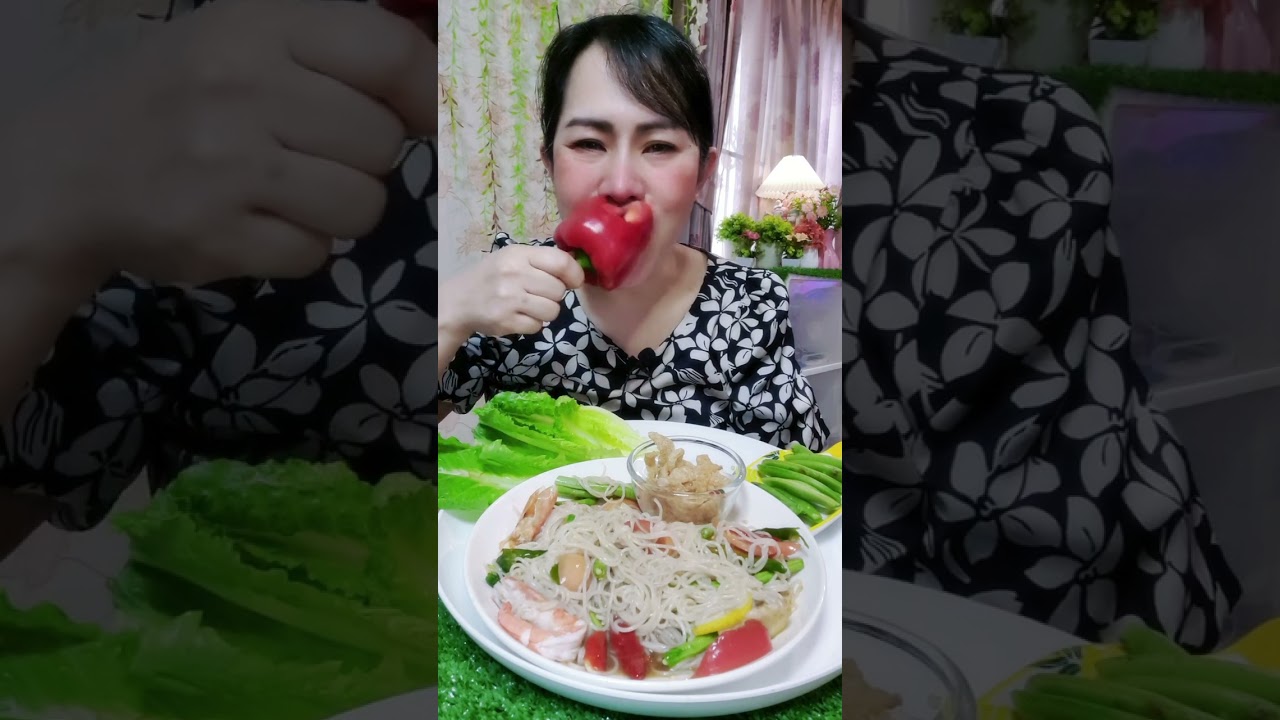 ตำซั่วขนมจีนกุ้งสุก
