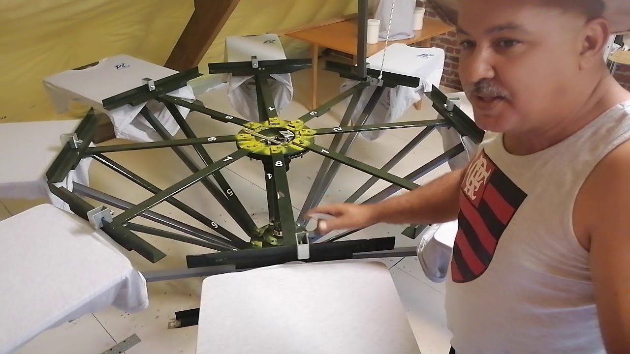Carrossel serigrafo caseiro fácil e barato
