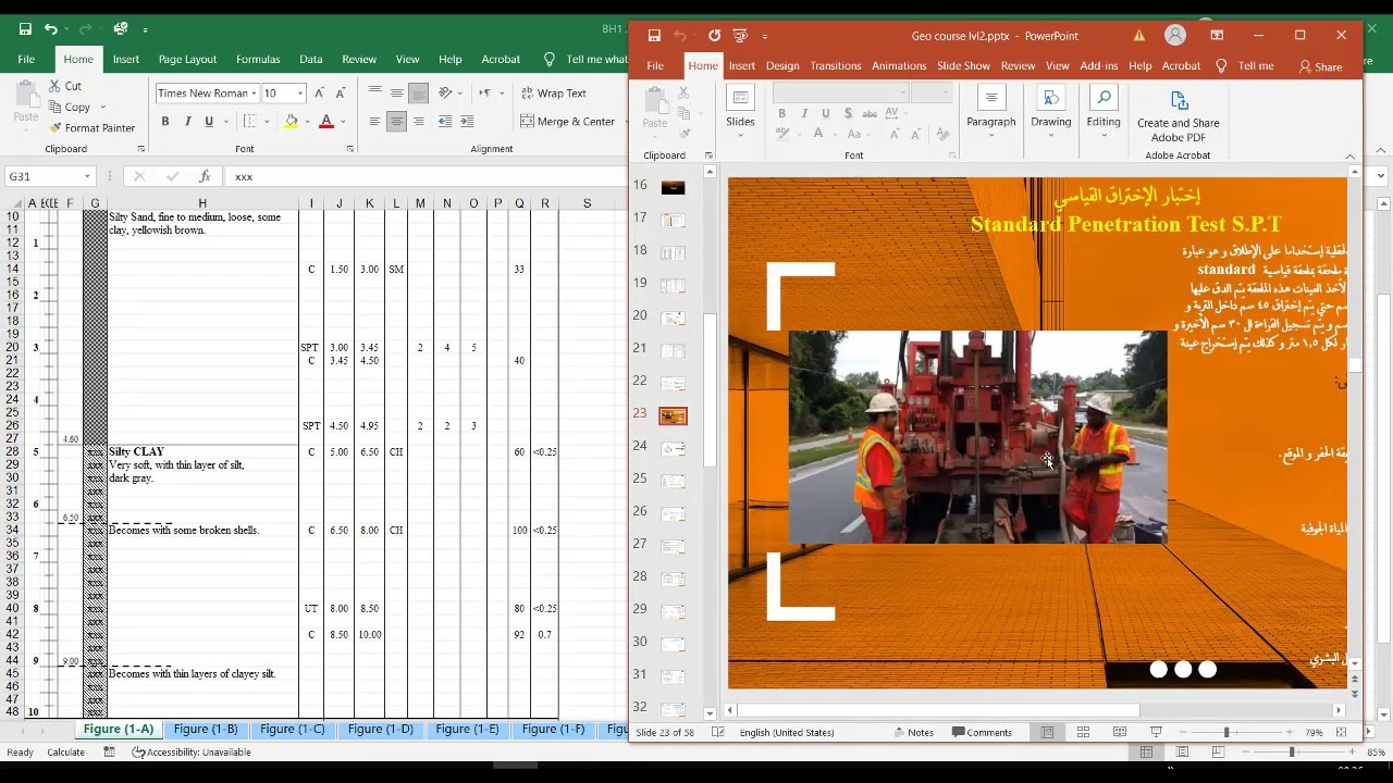 35  bore hole log with excel and autocad