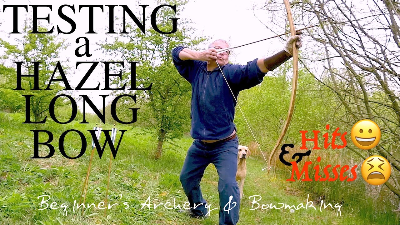 Hazel Longbow. Hits & Misses. Testing a 75lbs hazel self bow in the woods & flying a drone.