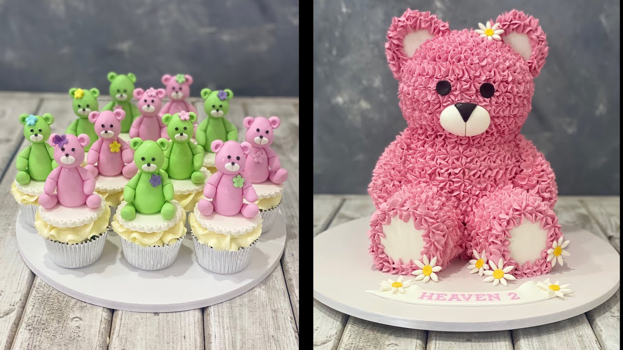 Teddy Bear CupCakes | Pink Teddy Bear Cake