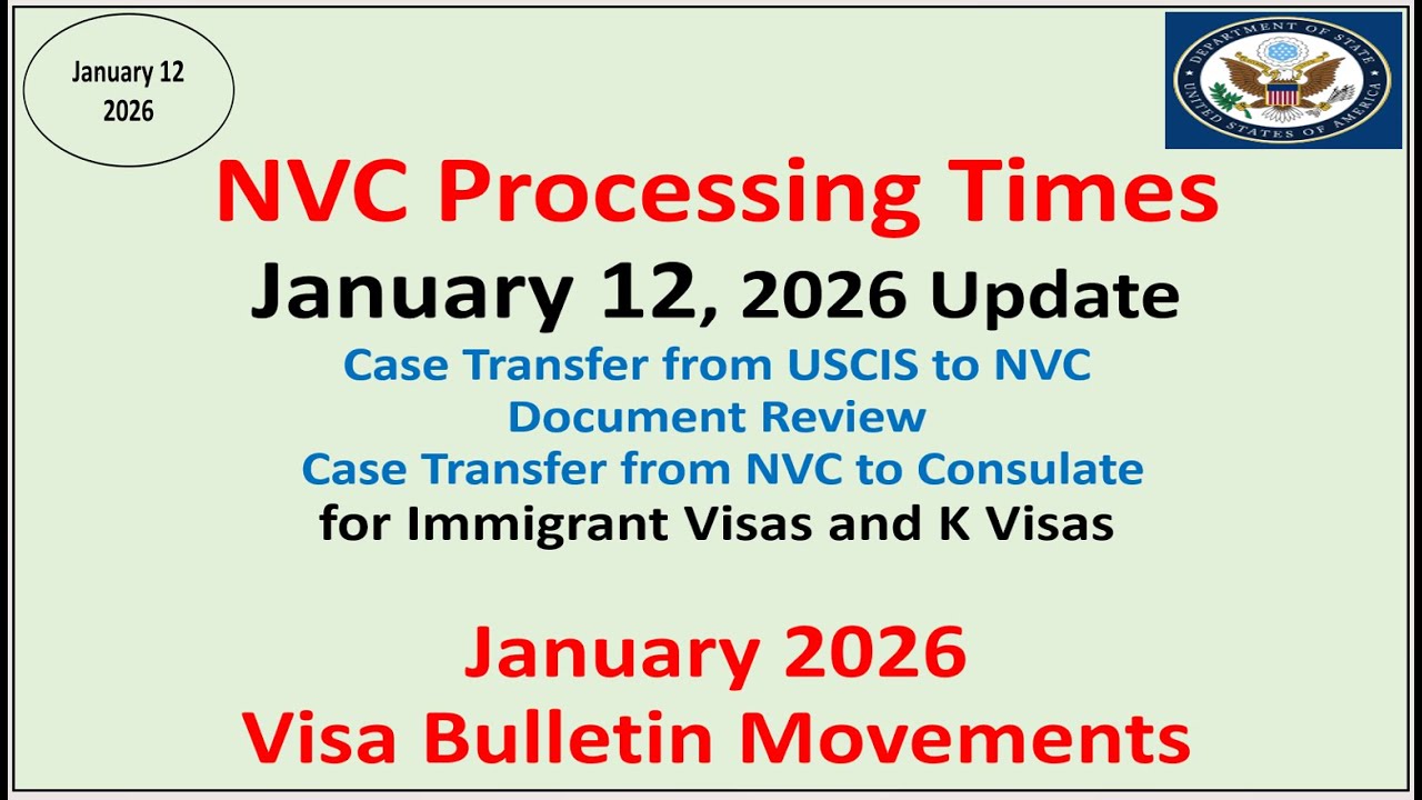 [NVC Processing Times As of January 12, 2026 | January 2026 Visa Bulletin Movements